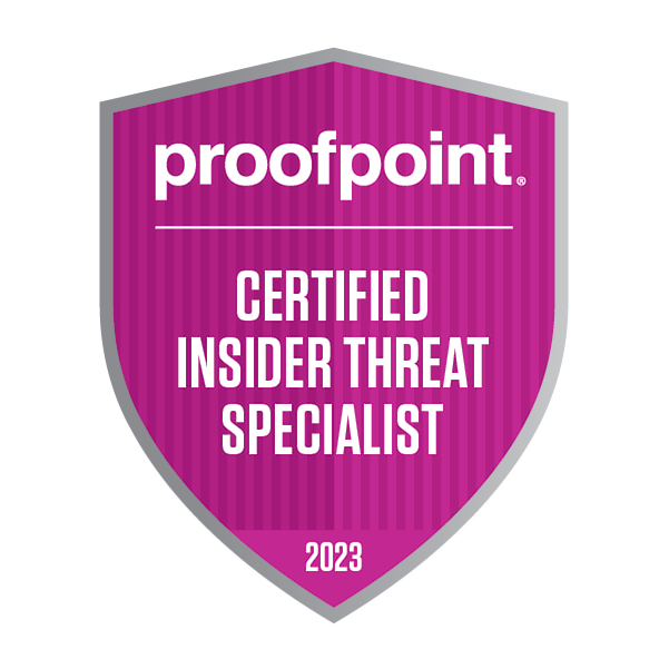 ProofPoint Certified Insider Threat Specialist Badge