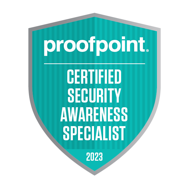 ProofPoint Certified Security Awareness Specialist Badge